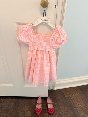 Janie and Jack Pink Gingham Puff-Sleeve 18-24 months Dress